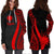 Nauru Women's Hoodie Dress - Red Polynesian Tentacle Tribal Pattern - Polynesian Pride