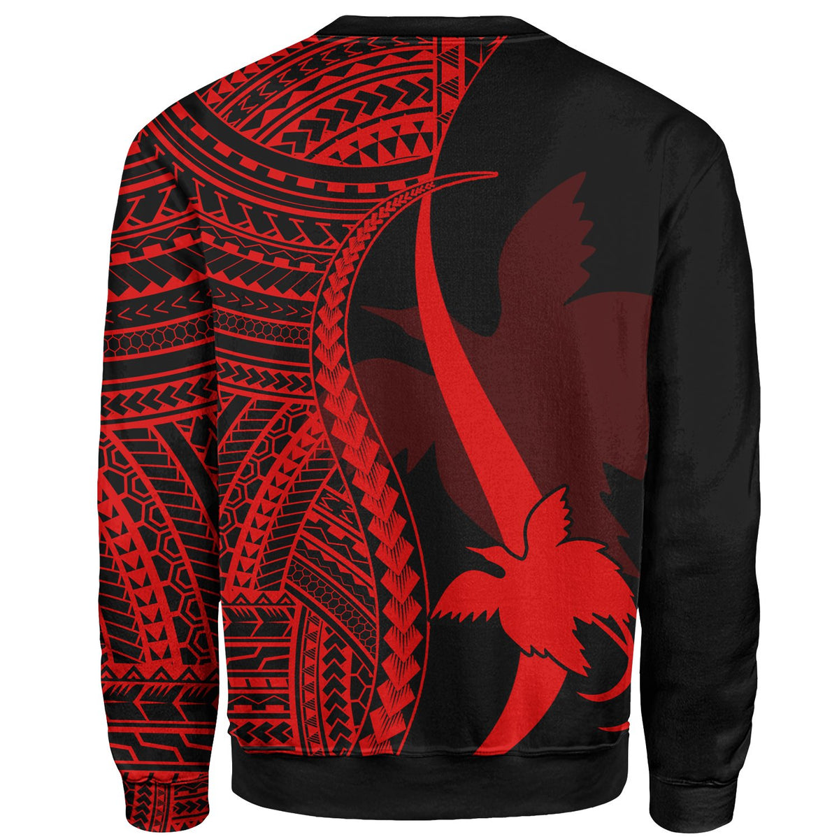 Papua New Guinea Sweatshirt - Red Polynesian Tentacle Tribal Pattern - Polynesian Pride