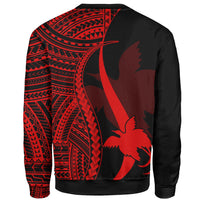 Papua New Guinea Sweatshirt - Red Polynesian Tentacle Tribal Pattern - Polynesian Pride