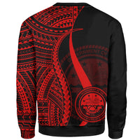 Federated States of Micronesia Custom Personalised Sweatshirt - Red Polynesian Tentacle Tribal Pattern - Polynesian Pride