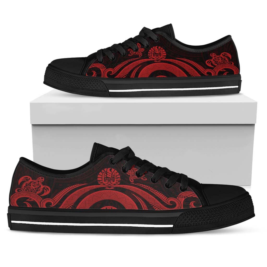 Tahiti Low Top Canvas Shoes - Red Tentacle Turtle - Polynesian Pride