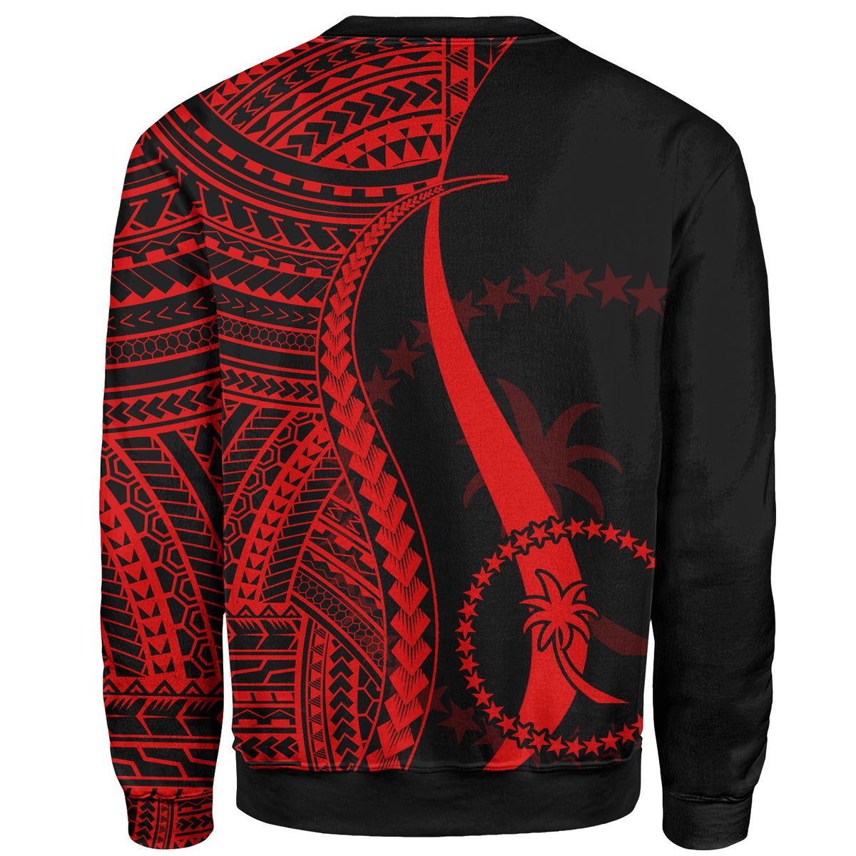 Chuuk Custom Personalised Sweatshirt - Red Polynesian Tentacle Tribal Pattern - Polynesian Pride