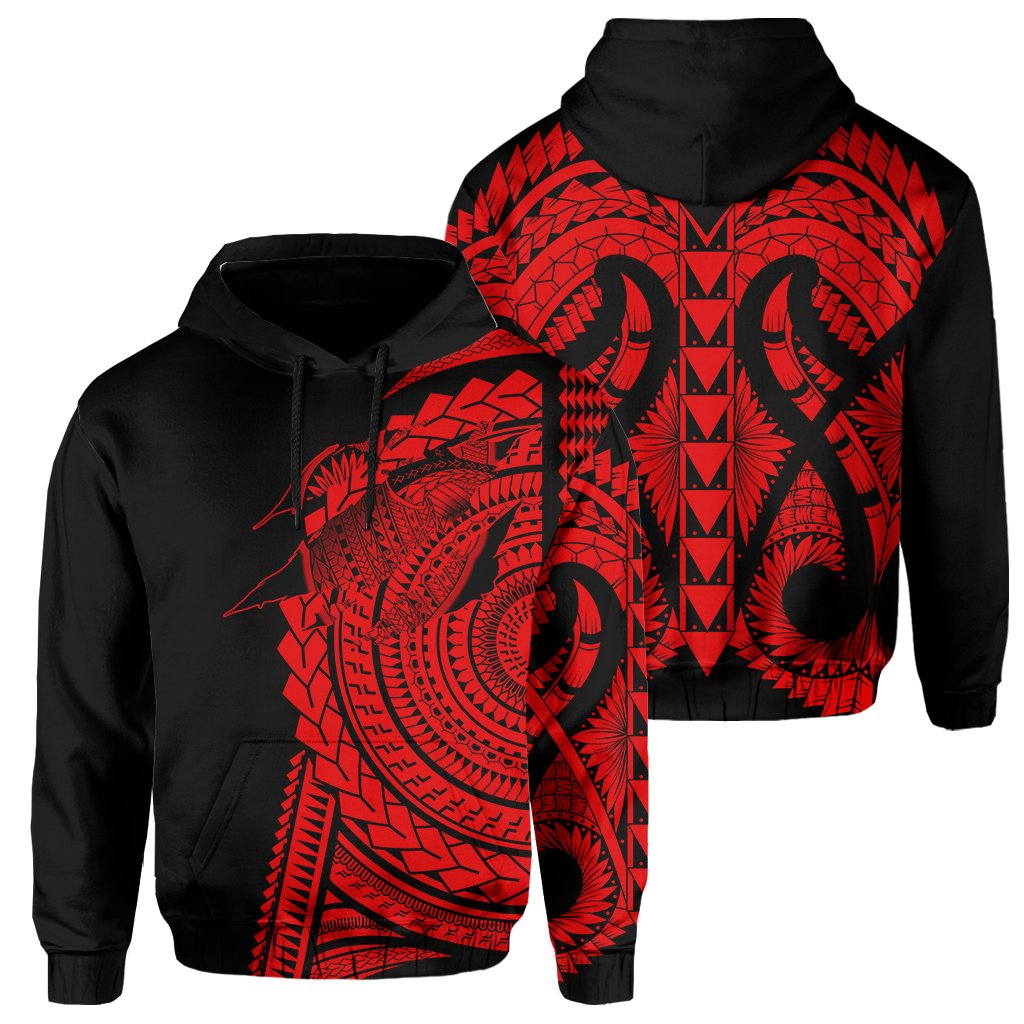 Hawaii Polynesian Hoodie In My Heart Ryan Style Red Unisex Red - Polynesian Pride