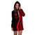 Wallis and Futuna Women's Hoodie Dress - Red Polynesian Tentacle Tribal Pattern - Polynesian Pride