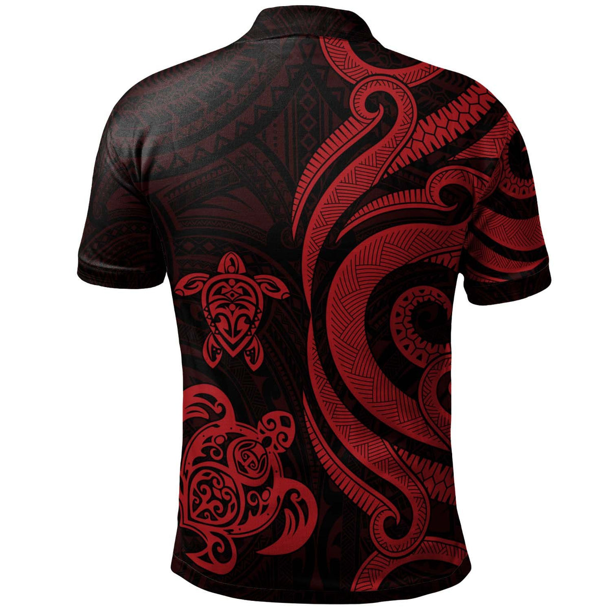 New Caledonia Polo Shirt Red Tentacle Turtle - Polynesian Pride
