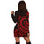 Cook Islands Women Hoodie Dress - Red Tentacle Turtle - Polynesian Pride