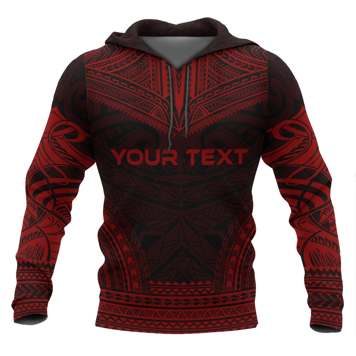 Austral Islands Polynesian Chief Custom Hoodie Red Version - Polynesian Pride