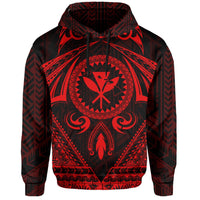 Polynesian Kakau Kanaka Turtle Map Hawaii Hoodie Circle Style Red - Polynesian Pride