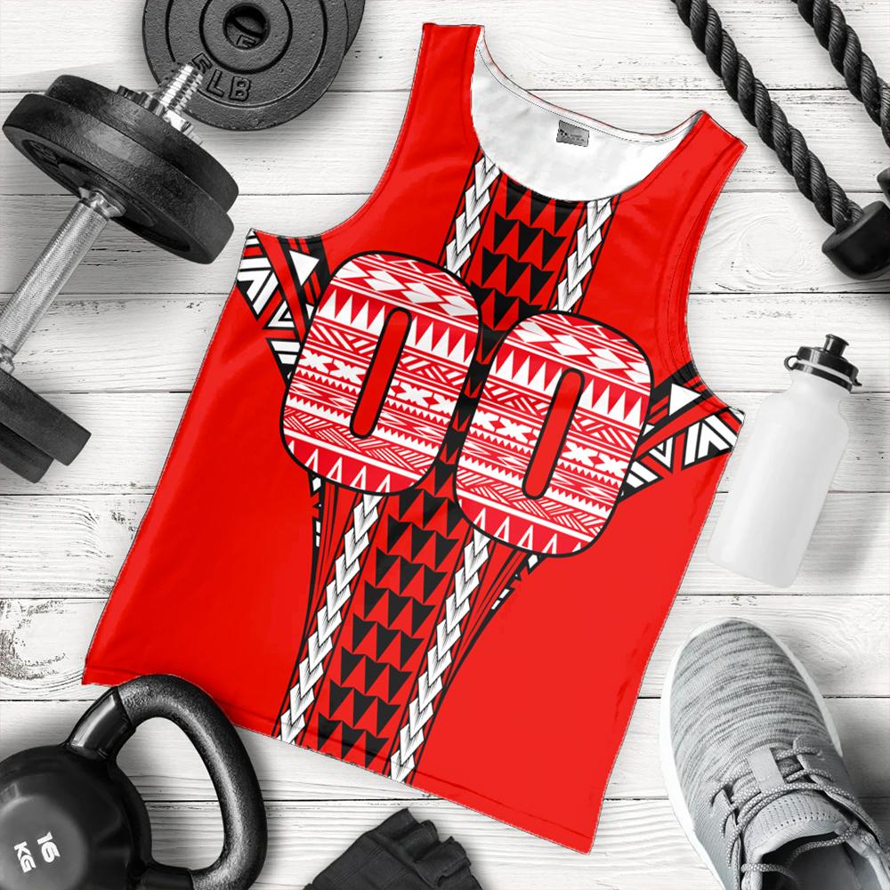 (Personalised) Hawaii Men's Tank Top - Red Football Tank Top AH Red - Polynesian Pride