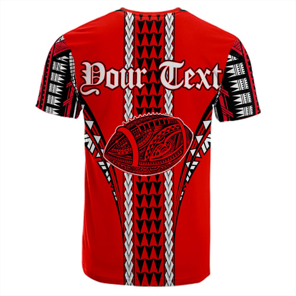 Hawaii Custom Red Football T Shirt - Polynesian Pride