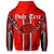 Custom Hawaii Hoodie Red Football Zip Hoodie - Polynesian Pride