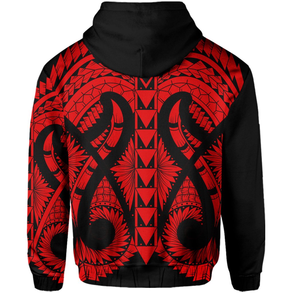 Hawaii Polynesian Hoodie In My Heart Ryan Style Red - Polynesian Pride