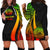 American Samoa Women's Hoodie Dress - Reggae Polynesian Tentacle Tribal Pattern Reggae - Polynesian Pride