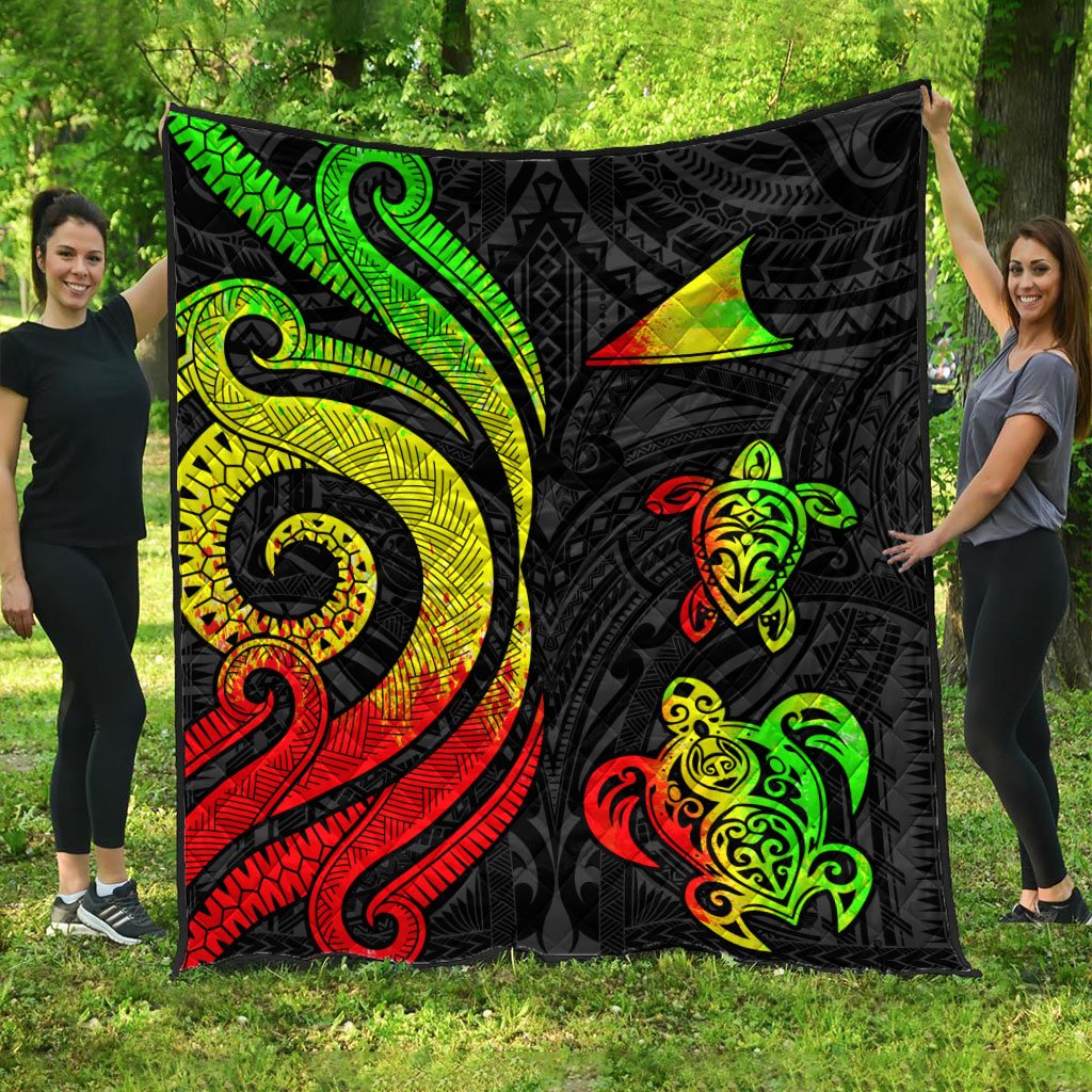 Tokelau Premium Quilt - Reggae Tentacle Turtle - Polynesian Pride