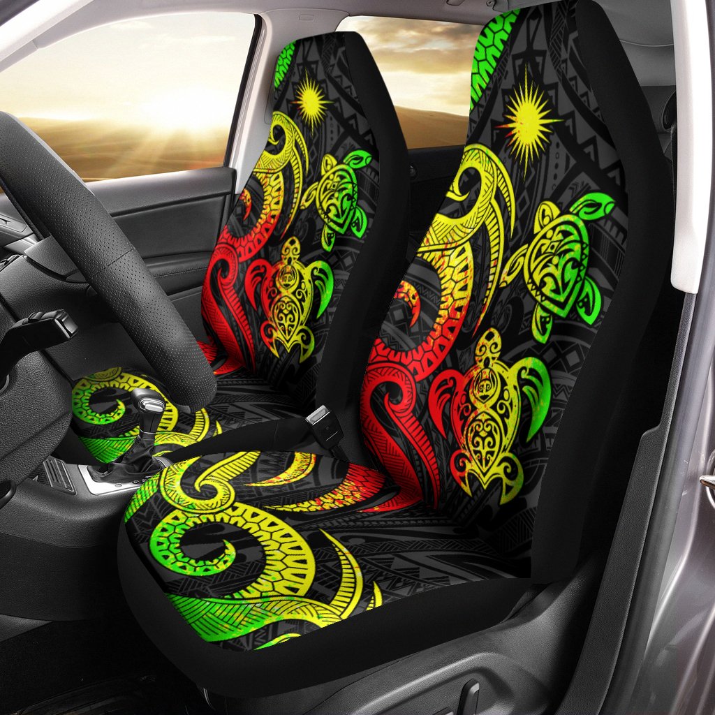 Northern Mariana Islands Car Seat Covers - Reggae Tentacle Turtle Universal Fit Reggae - Polynesian Pride