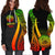 American Samoa Women's Hoodie Dress - Reggae Polynesian Tentacle Tribal Pattern - Polynesian Pride