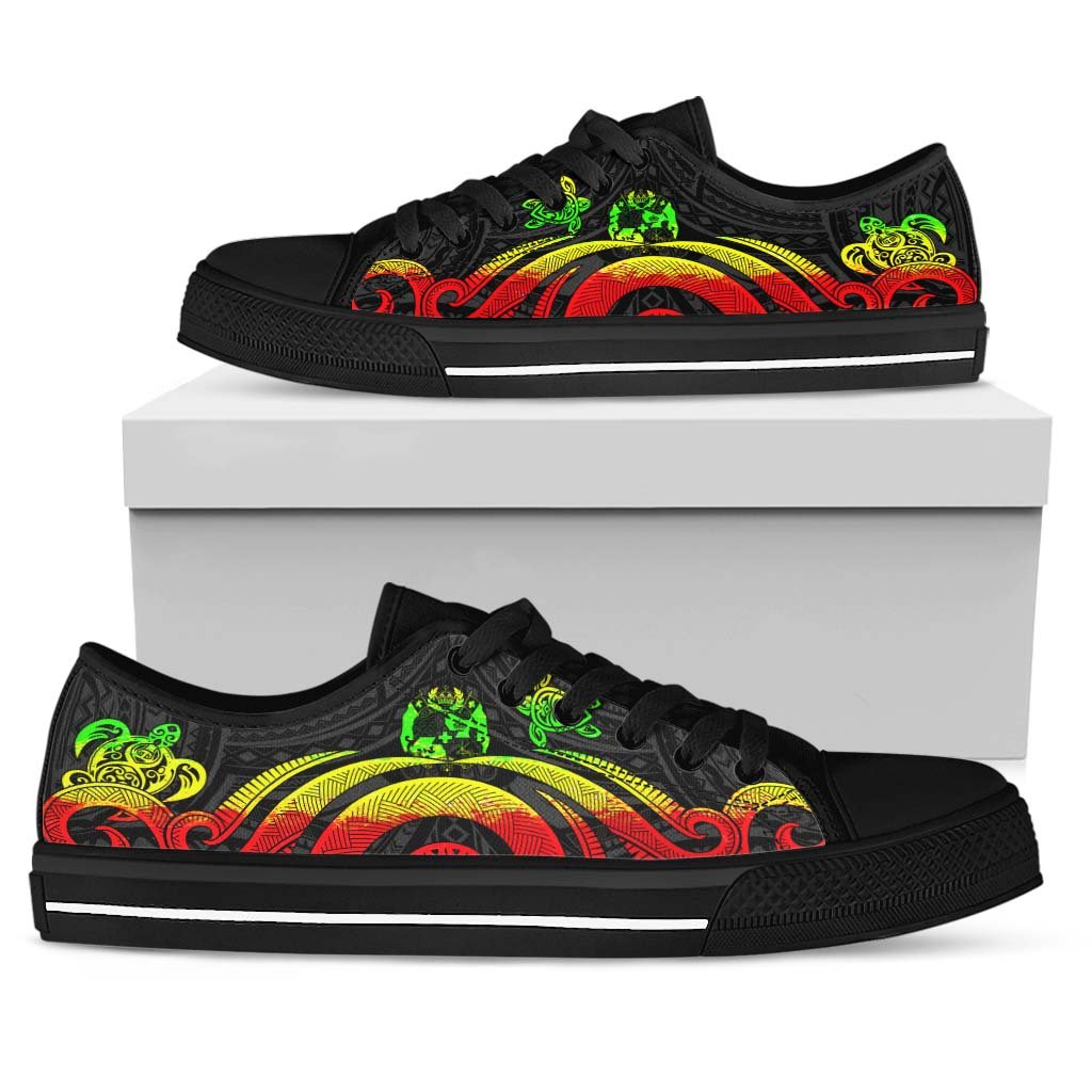 Tonga Low Top Canvas Shoes - Reggae Tentacle Turtle - Polynesian Pride