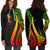 New Caledonia Women's Hoodie Dress - Reggae Polynesian Tentacle Tribal Pattern - Polynesian Pride