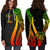 Niue Women's Hoodie Dress - Reggae Polynesian Tentacle Tribal Pattern - Polynesian Pride