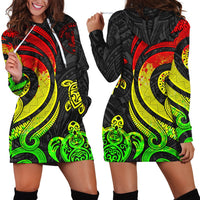 Niue Women Hoodie Dress - Reggae Tentacle Turtle Reggae - Polynesian Pride