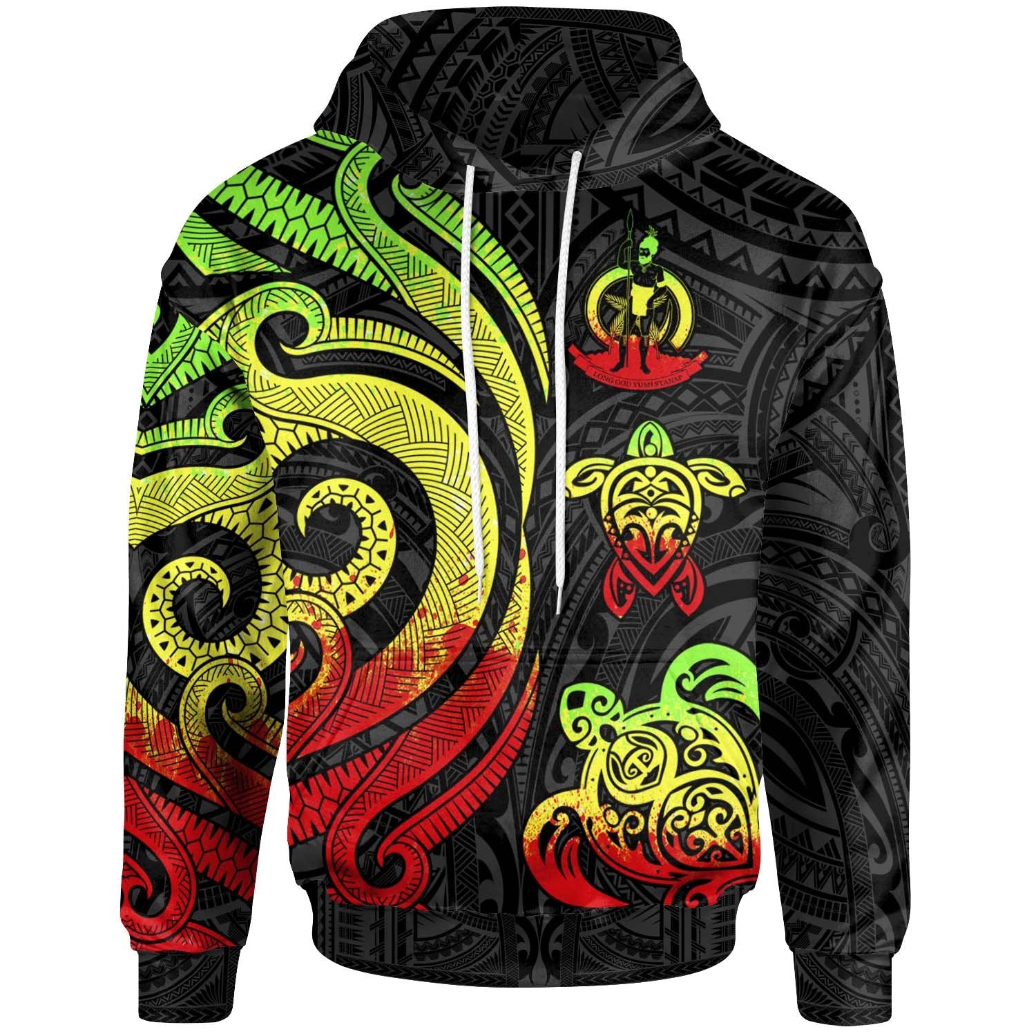 Vanuatu Hoodie Reggae Tentacle Turtle Unisex Reggae - Polynesian Pride