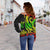 Niue Women's Off Shoulder Sweater - Reggae Tentacle Turtle - Polynesian Pride