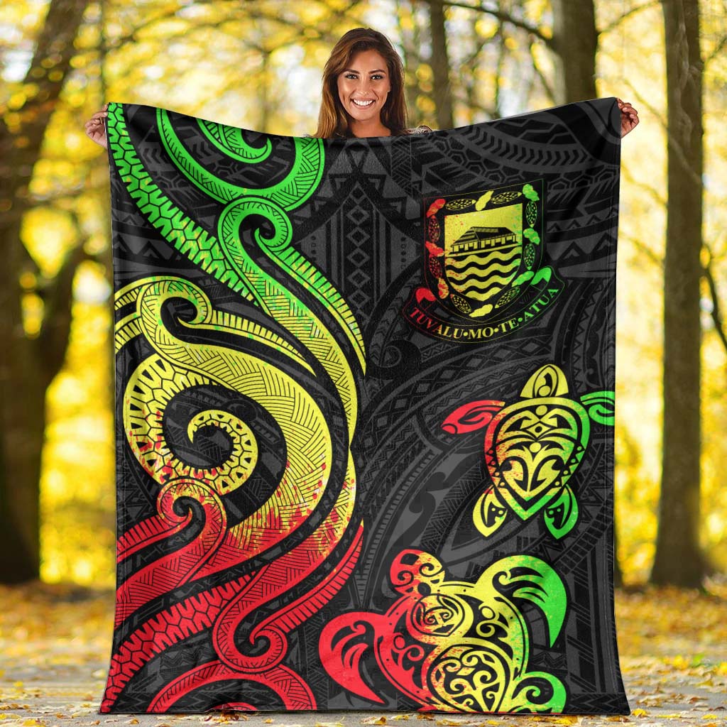 Tuvalu Premium Blanket - Reggae Tentacle Turtle - Polynesian Pride