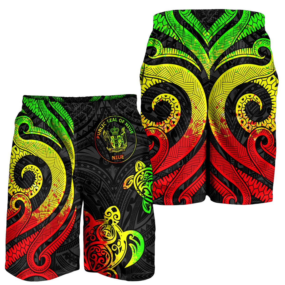 Niue Men's Short - Reggae Tentacle Turtle - Polynesian Pride