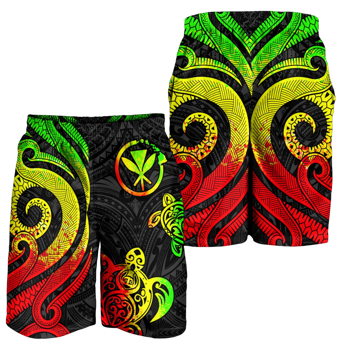 Hawaii Men's Short - Reggae Tentacle Turtle - Polynesian Pride