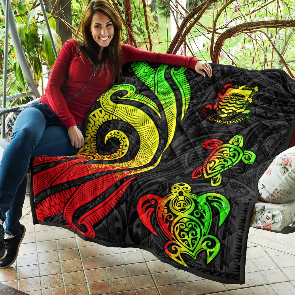 Tuvalu Premium Quilt - Reggae Tentacle Turtle - Polynesian Pride