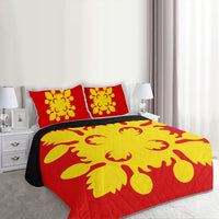 Hawaiian Royal Pattern Quilt Bed Set - Royal - D2 Style - AH - Polynesian Pride