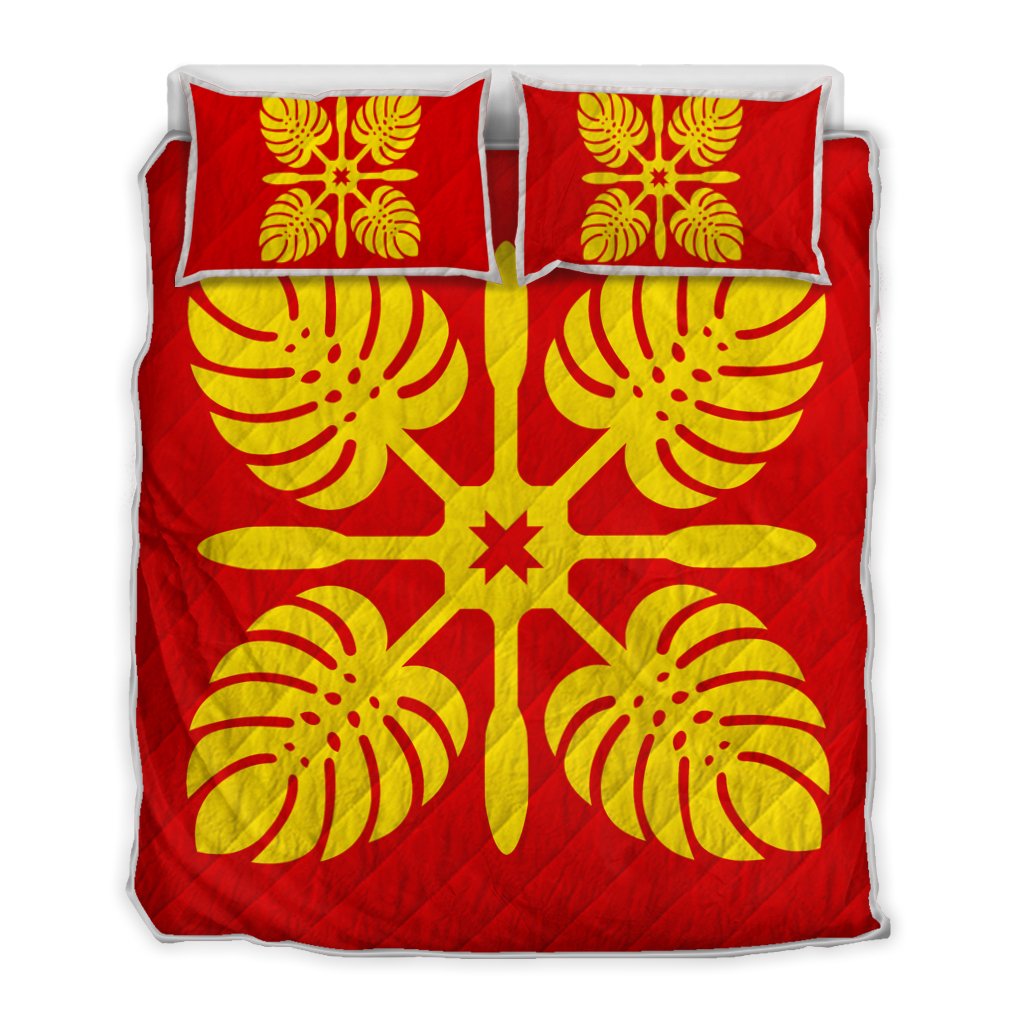 Hawaiian Royal Pattern Quilt Bed Set - Royal - I3 Style - AH Art - Polynesian Pride