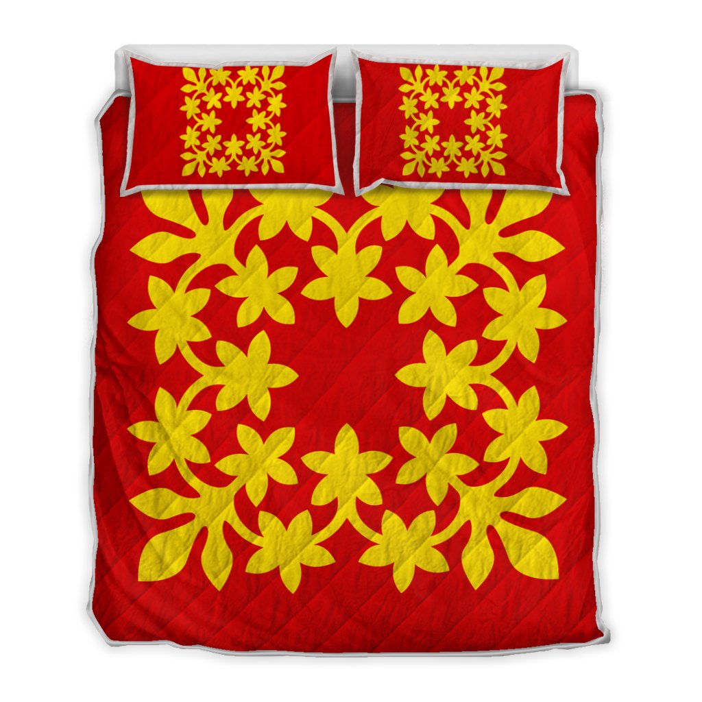 Hawaiian Royal Pattern Quilt Bed Set - Royal - L3 Style - AH Art - Polynesian Pride