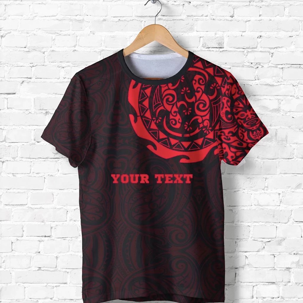 New Zealand Customized Shirt, Maori Tangaroa Tattoo Personalize Red T Shirt Unisex Black - Polynesian Pride