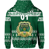 Custom Saineha High School Christmas Zip Hoodie Simple Style LT8 - Polynesian Pride