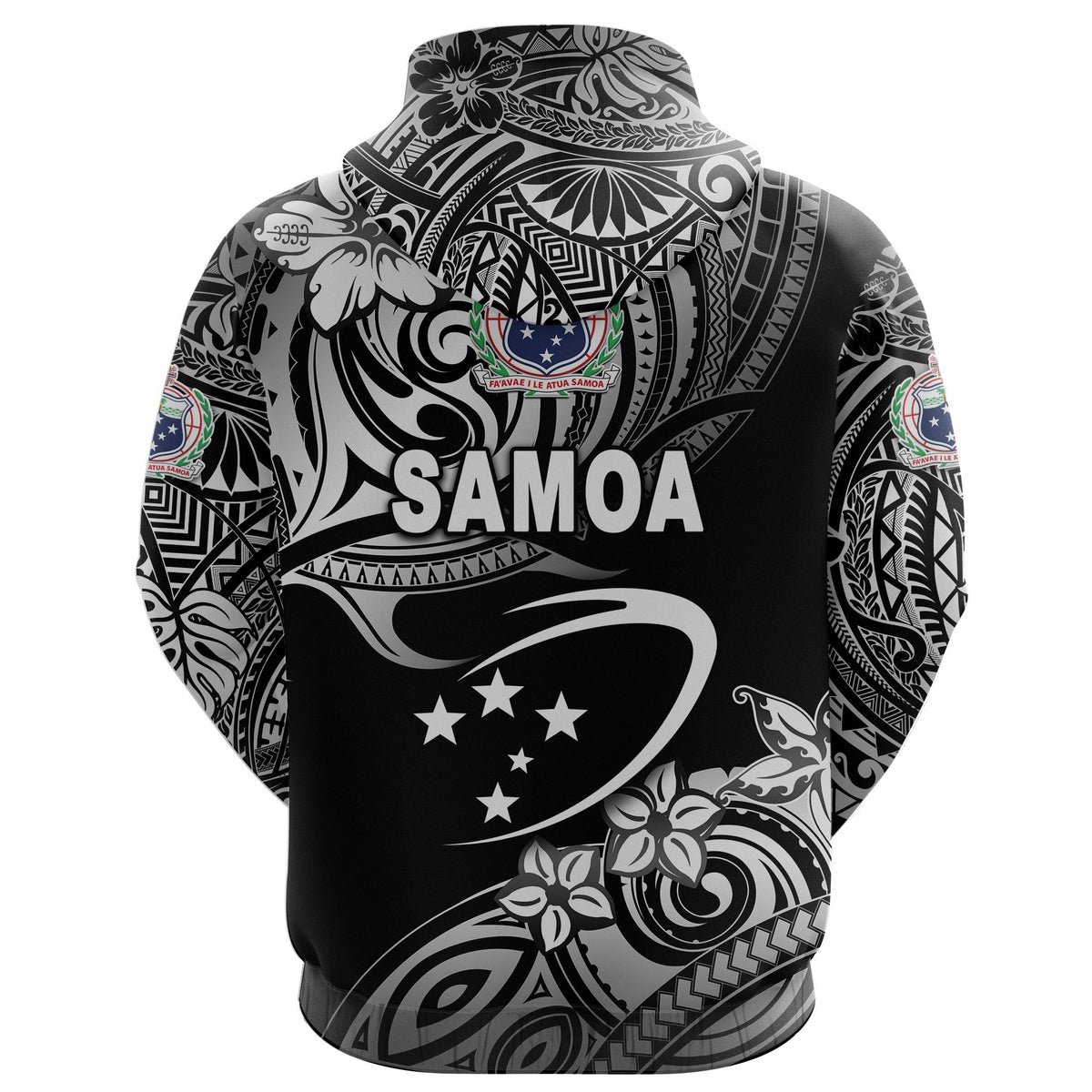 Custom Manu Samoa Rugby Hoodie Unique Vibes Black - Polynesian Pride