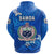 Custom Manu Samoa Rugby Zip Hoodie Unique Vibes Coat of Arms Full Blue - Polynesian Pride