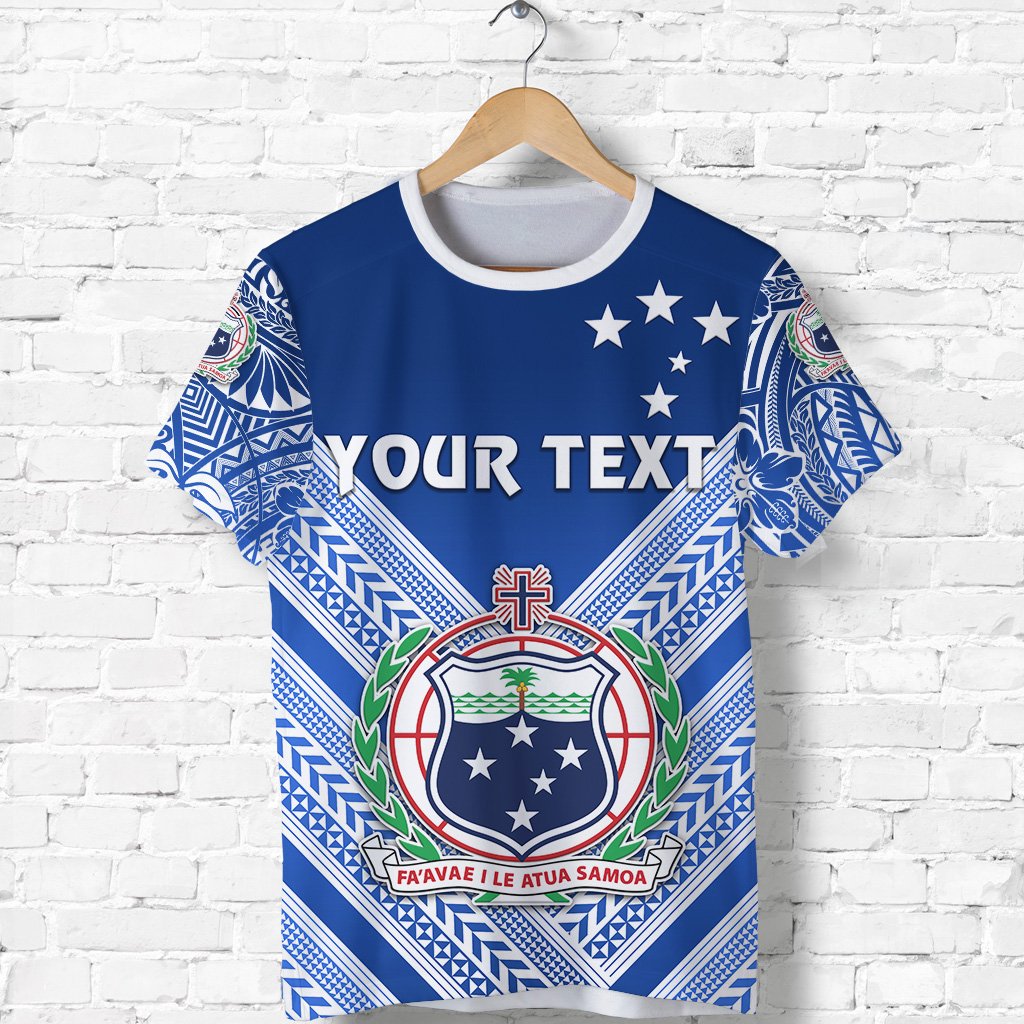 Custom Manu Samoa Rugby T Shirt Creative Style Full Blue - Polynesian Pride