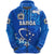 Custom Manu Samoa Rugby Zip Hoodie Unique Vibes Full Blue, Custom Text and Number - Polynesian Pride