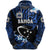 Custom Manu Samoa Rugby Zip Hoodie Unique Vibes Blue, Custom Text and Number - Polynesian Pride