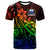 Samoa T Shirt The Flow of The Ocean Rainbow Color Unisex Rainbow - Polynesian Pride