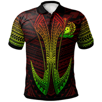 Samoa Custom Polo Shirt Fish Hook Ver2 Unisex Red - Polynesian Pride