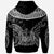 Samoa Custom Zip Hoodie Serrated Pattern White Color Unisex Black - Polynesian Pride