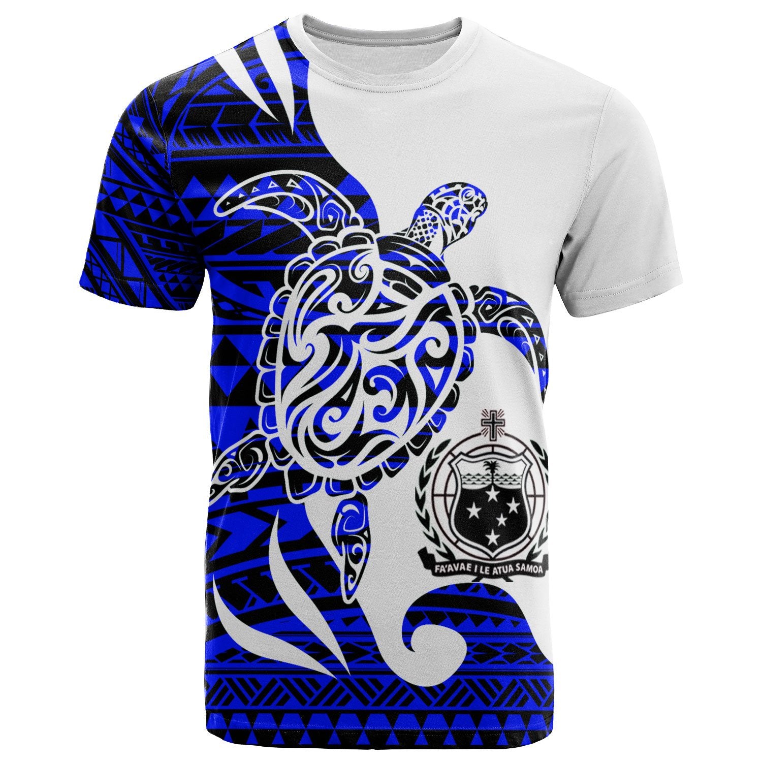 Samoa Custom T Shirt Mega Turtle Unisex Blue - Polynesian Pride