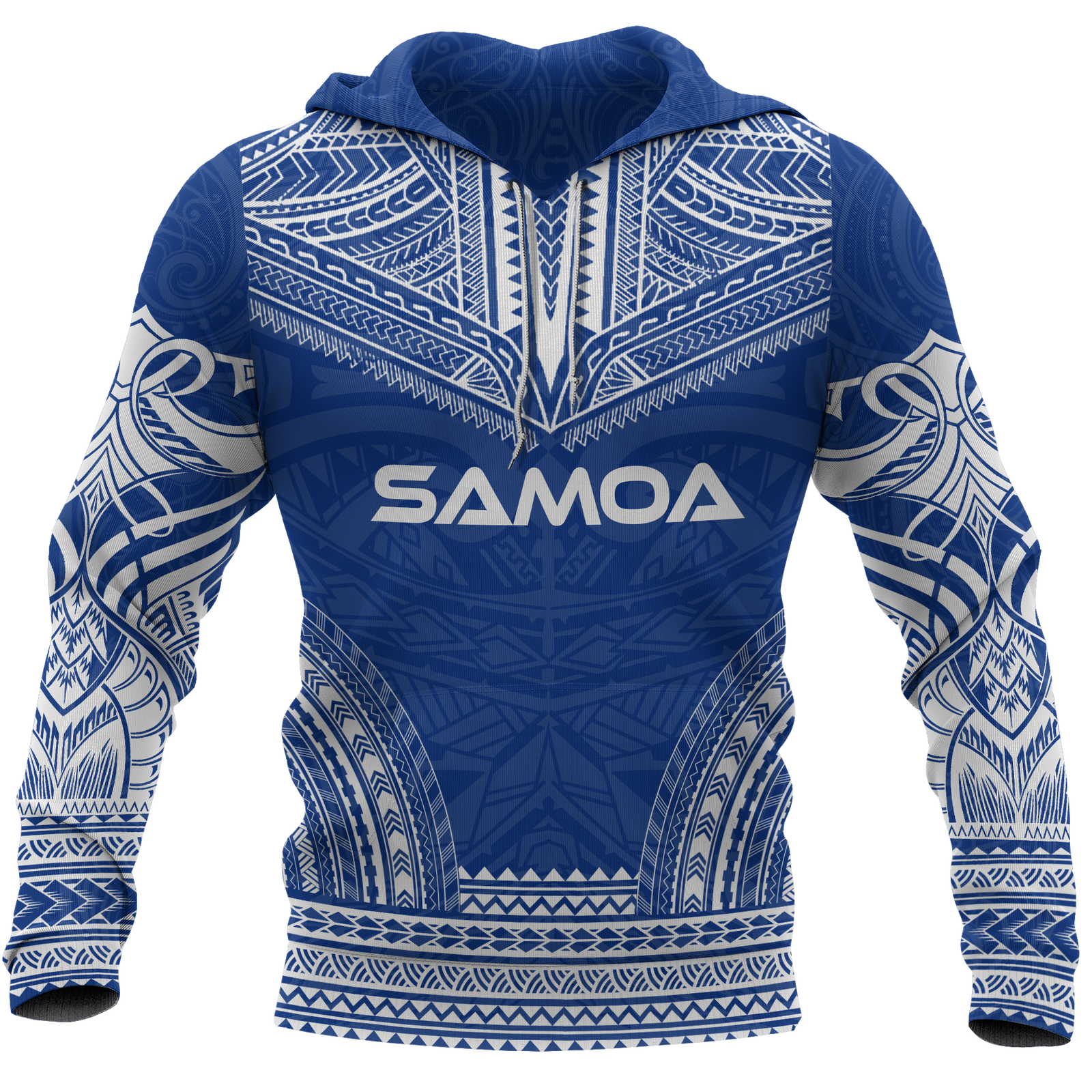Samoa Polynesian Chief Hoodie Blue Version Unisex Blue - Polynesian Pride