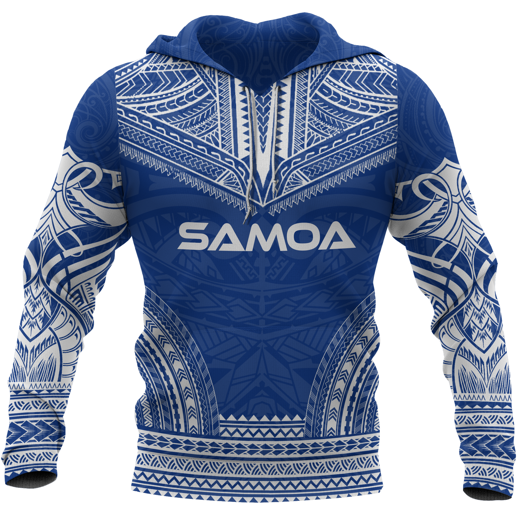Samoa Polynesian Chief Hoodie Blue Version Unisex Blue - Polynesian Pride