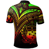 Samoa Polo Shirt Reggae Color Cross Style - Polynesian Pride