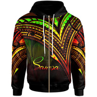 Samoa Zip Hoodie Reggae Color Cross Style Unisex Black - Polynesian Pride