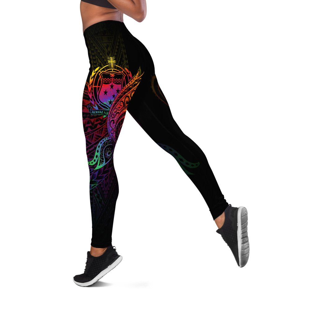 Samoa Leggings - Butterfly Polynesian Style Black - Polynesian Pride