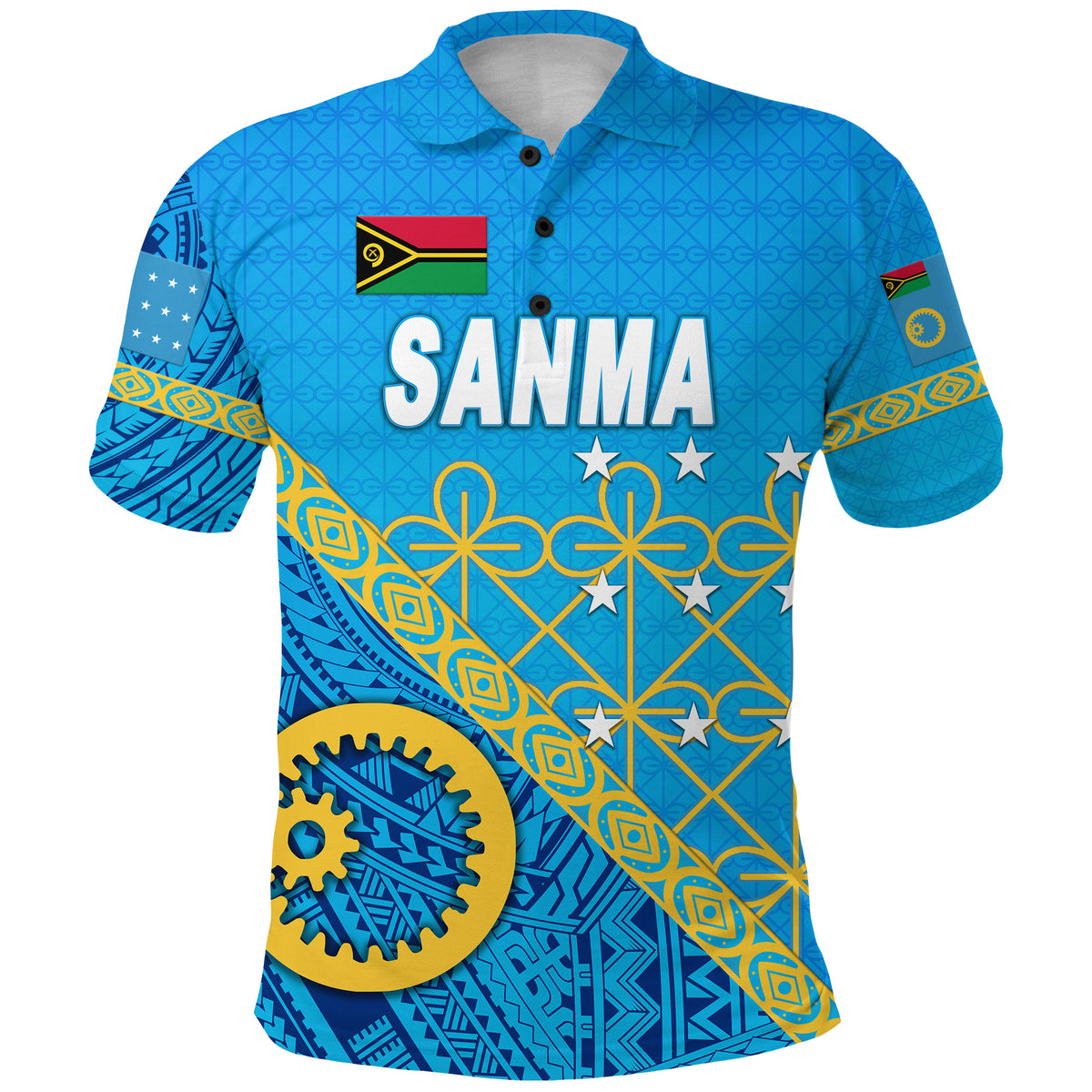 Sanma Province Polo Shirt Vanuatu Pattern Unique Style NO.1 LT8 - Polynesian Pride